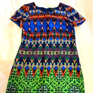 J Crew patterned silk dress 0P